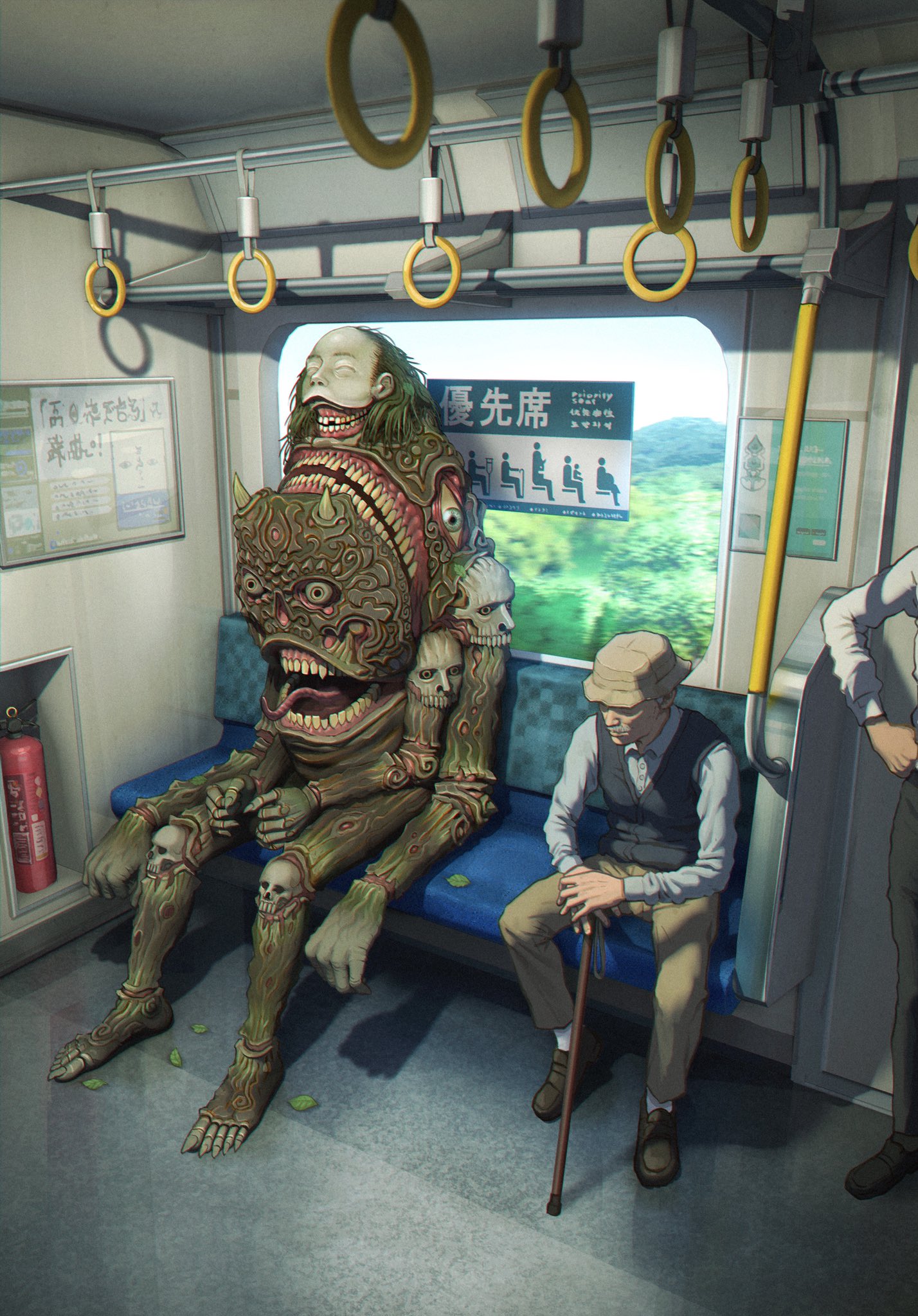 riding on the train